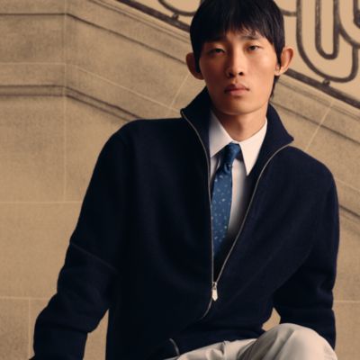 正規良 エルメス エマイユ ネクタイピン タイバー 七宝焼 紺黒